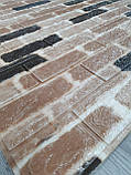 Самоклеюча декоративна 3D панель стінова, Цегла бежева, розмір 700х770х5мм, фото 2