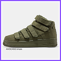 Кроссовки мужские и женские Nike Air Force 1 high x Billie Eilish Khaki / Найк аир Форс хаки высокие