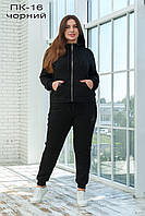 Жіночий спортивний костюм чорного кольору трикотаж тринитка петля 42-60 розміри безкоштовна доставка