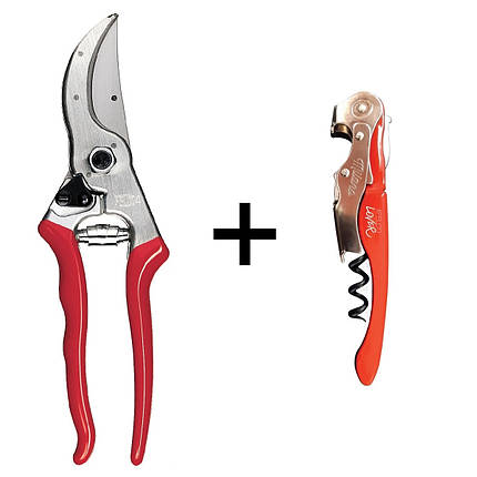 Акційний набір Садовий секатор FELCO 4 обвідний класичний + Коркотяг Felco (Фелко 4+штопор), фото 1