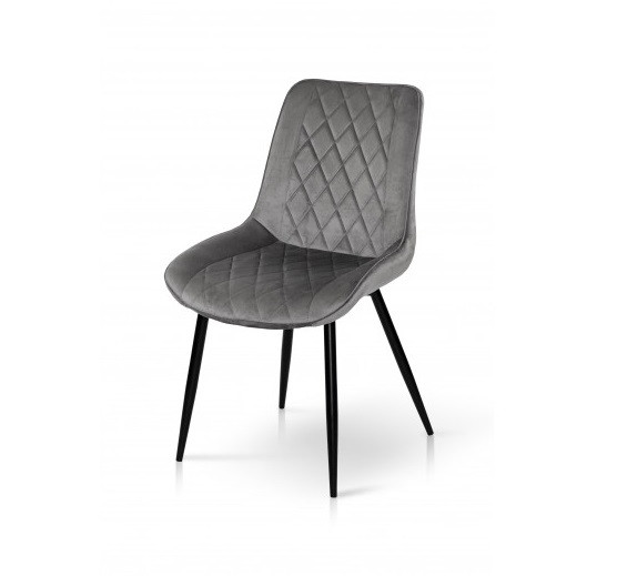 Стілець Корфу з металевими ніжками велюр сірий, фото 1