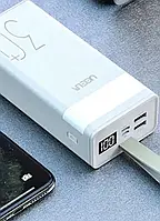 Повер банк UEELR DY107 30 000mAh с фонариком белый, мощная портативная на 30 000mAh батарея Power Bank