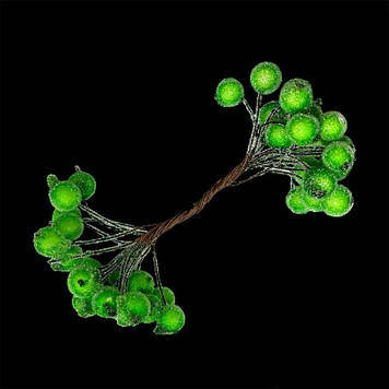 Гілочка штучної калини в цукрі для декору, цукрова калина, колір зелений