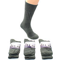 Мужские теплые носки высокие термоноски Упаковка 6 пар Зимние термо носки махровые треккинговые Хаки 40-45