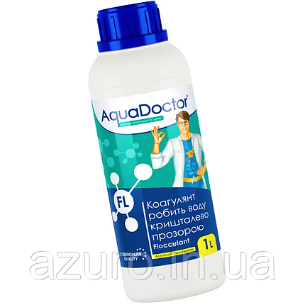 Коагулянт проти мутності для басейну рідкий AquaDoctor FL 1 л, фото 3