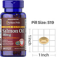 Рыбий жир лосося Puritan's Pride Salmon Oil 500 mg 100 гел капс