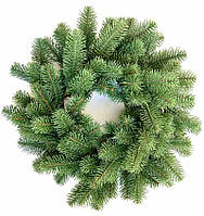 Вінок новорічний різдвяний Premium з литої хвої зелений, Ø 45 см