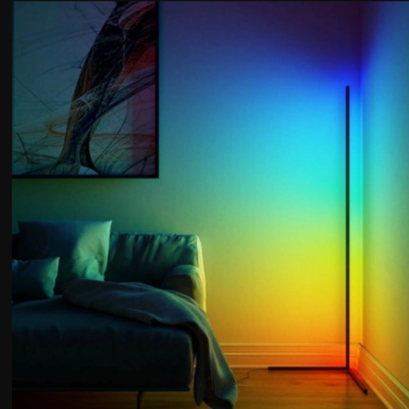 LED RGB торшер, угловой напольный светодиодный светильник с пультом 150 см/ Лед торшер, неоновая rgb лампа - фото 6 - id-p1997992841