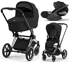 Cybex Priam 4.0 коляска 3 в 1 Sepia Black шасі Chrome Black автокрісло Cloud T i-Size