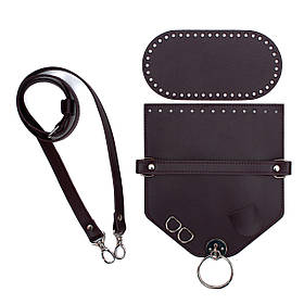 Комплект для сумки Монік зі шкіри, колір Винний