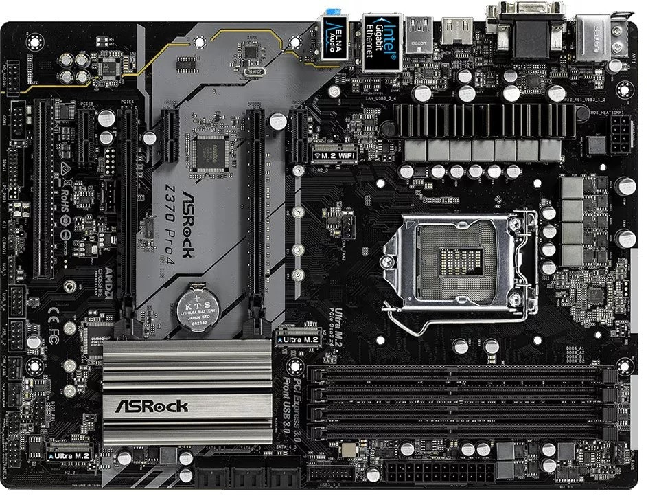 Материнська плата ASRock Z370 Pro4  (s1151v2, Intel Z370, PCI-Ex16) OEM Bulk