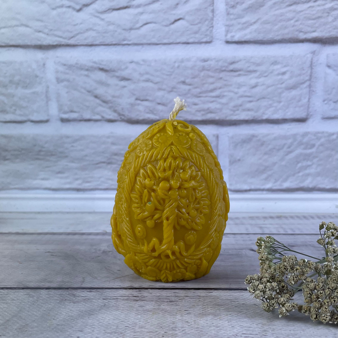 Жовта воскова свічка - Яйце-оберіг, фото 1