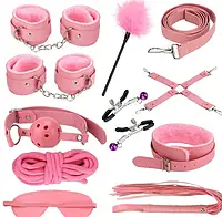 Набор для БДСМ игр, набор для связывания в розовом цвете