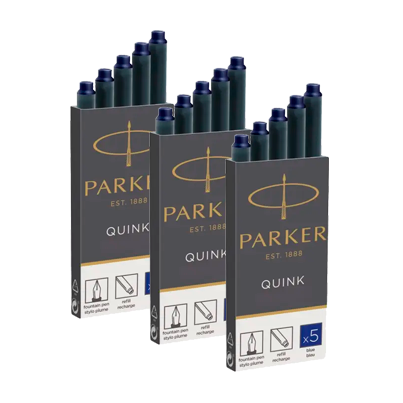 Картриджі чорнильні Parker Quink 15 шт. сині 3 пачки (11 410BLU3)