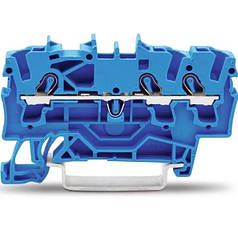 Клема 3-провідна прохідна Wago на DIN-рейку 2,5 (4) мм2 2002-1304