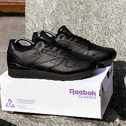 РОЗПРОДАЖ!! ЗИМА Кросівки Reebok Classic (термо) чорні 46 30 см