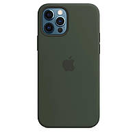 Чехол на iPhone 12 mini Темно-зеленый,Чехол SILICONE CASE на Айфон 12 mini Cyprusgreen