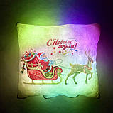 Подушка нічник З Новим роком — світна подушка з Новим роком — новорічний подарунок, фото 3