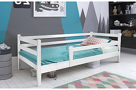 Ліжко односпальне з натурального дерева з захисним бортиком Соня Уют білий Мікс Меблі