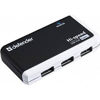 USB-хаб Defender 83504 Quadro Infix 4-port USB2.0 пассивный черно-белый