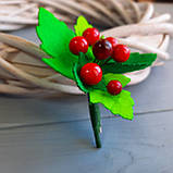 Брошка-бутон'єрка Червона Калина, фото 2