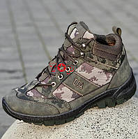 Черевики чоловічі зимові на шнурках хакі Ботинки мужские зимние на шнурках хаки (Код: S3092)