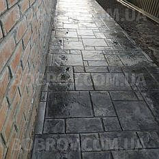 Печатный бетон цвет Серый Базальт; штампы Итальянский Сланец 12