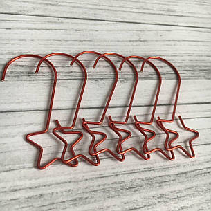 Гачки для новорічних іграшок металеві червоні 20 шт., фото 2