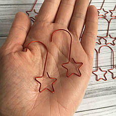 Гачки для новорічних іграшок металеві червоні 20 шт., фото 3