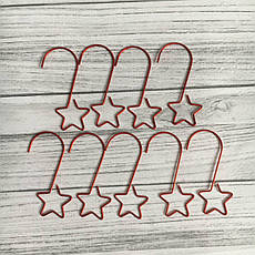 Гачки для новорічних іграшок металеві червоні 20 шт., фото 4