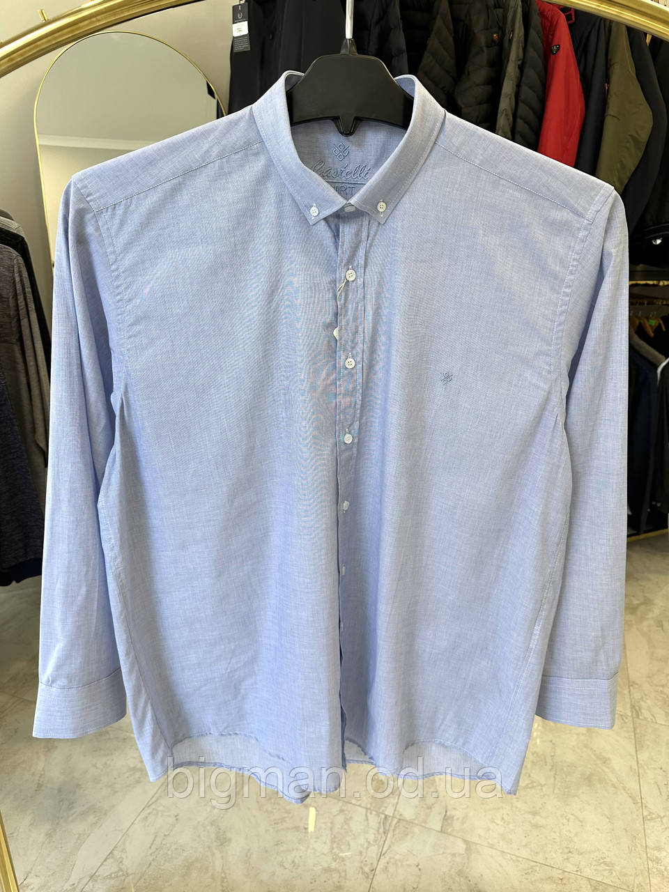 Чоловіча сорочка з довгим рукавом Castelli 2010 батал 2-6XL блакитна