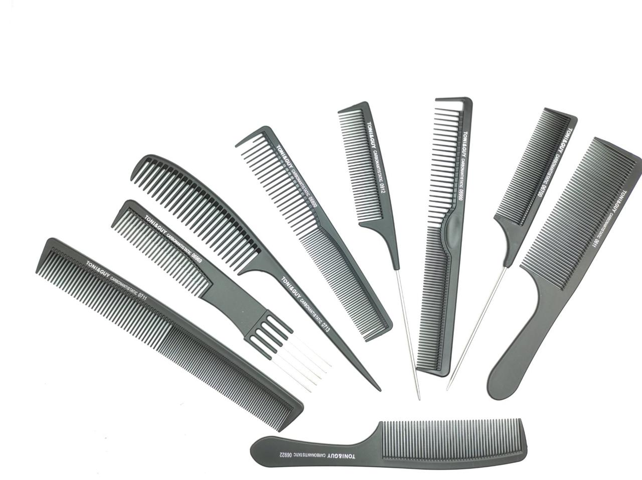 Набір гребінців, набір гребінців, гребінець для волосся Carbon T&G чорний 06416 набір гребінців для волосся, фото 1