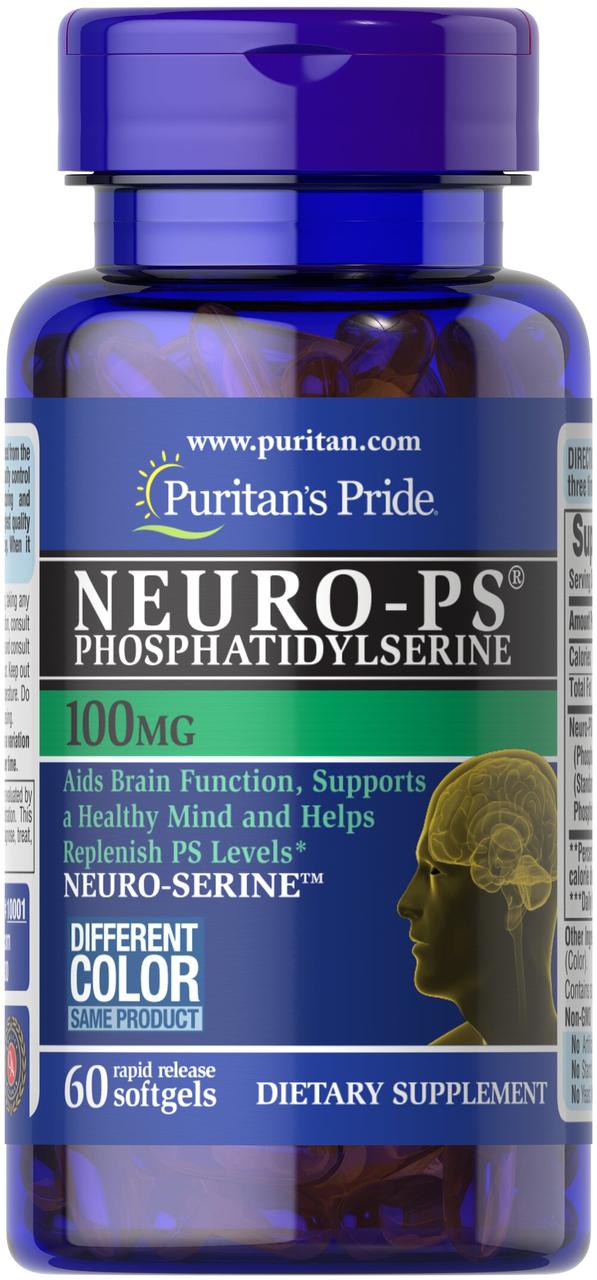 Фосфатидилсерин, Neuro-PS (Phosphatidylserine), Puritan's Pride, 100 мг, 60 капсул
