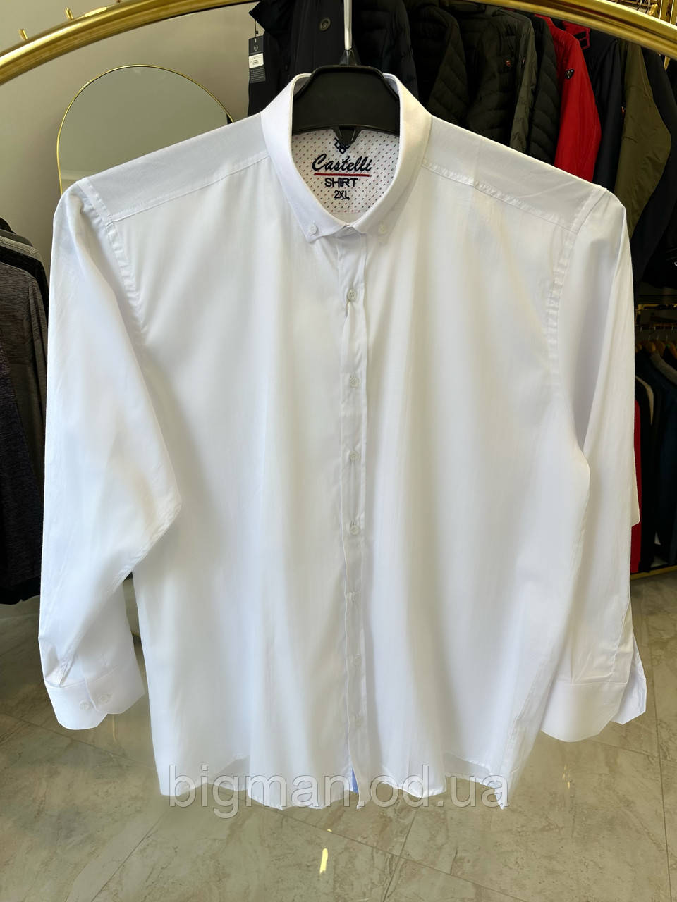 Чоловіча сорочка з довгим рукавом Castelli 40809 батал 2-10XL біла