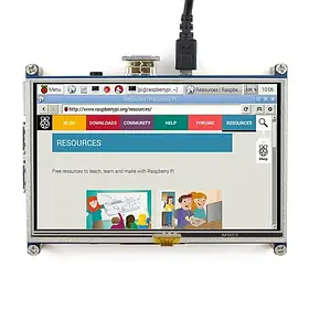 Екран Waveshare 5" 800x480 LCD TFT Resistive TS HDMI для PI 3/PI 4 (WAV-10563)
