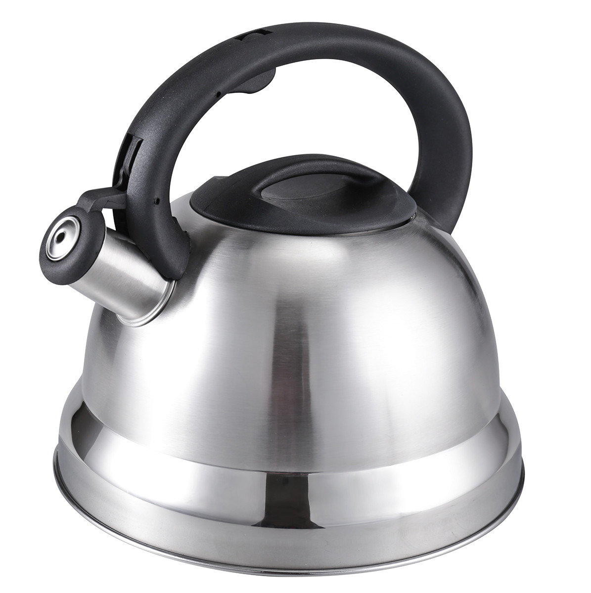 Чайник зі свистком Benson BN-709 з неіржавкої сталі 3 л Чорна ручка, фото 1