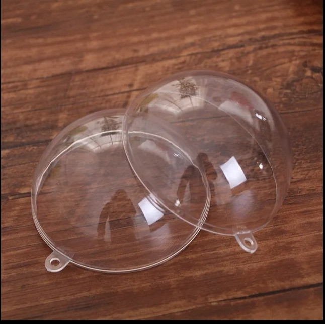 Куля пластикова з двох половинок прозора діаметр 10 см, фото 1