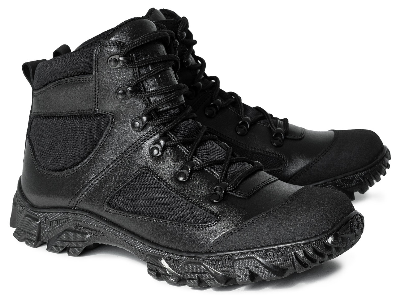 Зимние мужские кожаные полуботинки "SML Boots", Тактические черные берцы для армии, полиции, ВСУ, МЧС - фото 2 - id-p1266510801