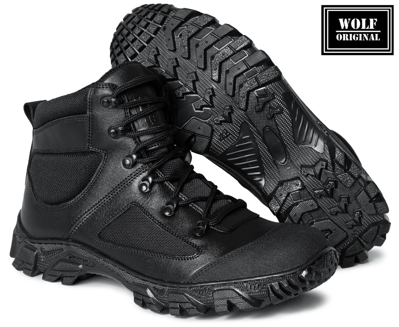 Зимние мужские кожаные полуботинки "SML Boots", Тактические черные берцы для армии, полиции, ВСУ, МЧС - фото 1 - id-p1266510801