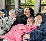 Толстовка - плед з капюшоном HUGGLE HOODIE - BLANKET Рожевий, Плед плюшевий, Тепле худі для дому, фото 8