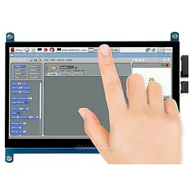 Екран Waveshare 7" 1024x600 LCD IPS Capacitive TS HDMI для PI 3/PI 4/Zero (WAV-11199)