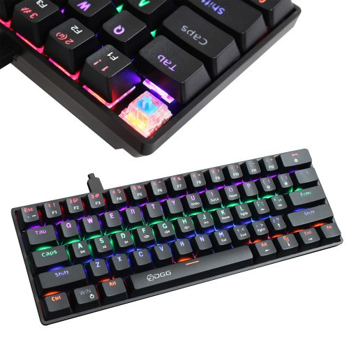 Механическая RGB клавиатура, HXSJ V900-DGG, 61 клавиша, механическая игровая клавиатура - фото 2 - id-p1998124643