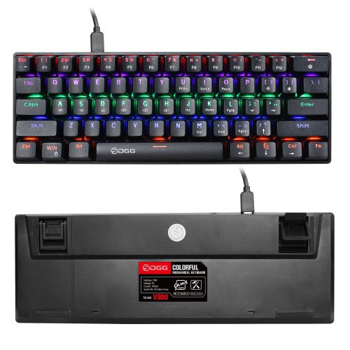 Механическая RGB клавиатура, HXSJ V900-DGG, 61 клавиша, механическая игровая клавиатура - фото 3 - id-p1998124643