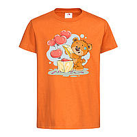 Оранжевая детская футболка Иллюстрация с мишкой Тедди (6-1-17-помаранчевий)