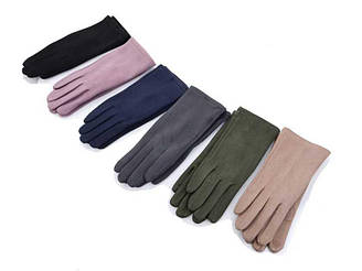 Рукавиці жіночі замшеві, всередині плюш, сенсор, (6 1/2-8 1/2), N (розмір 6(1/2)-8(1/2))