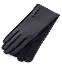 Рукавиці жіночі шкірозамінники всередині плюш, (6 1/2-8 1/2), N (розмір 6(1/2))