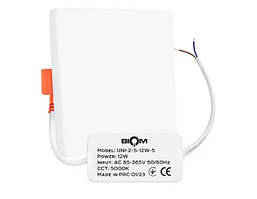 Світильник світлодіодний Biom UNI-2-S12W-5 12Вт квадратний 5000К