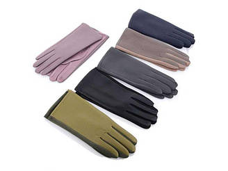 Рукавиці жіночі шкірозамінники всередині плюш, р. (6 1/2-8 1/2), N (розмір 6(1/2)-8(1/2))