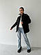 Жіноча тепла базова куртка сорочка стібка із затяжкою на поясі стьобана курточка демісезонна з поясом, фото 5