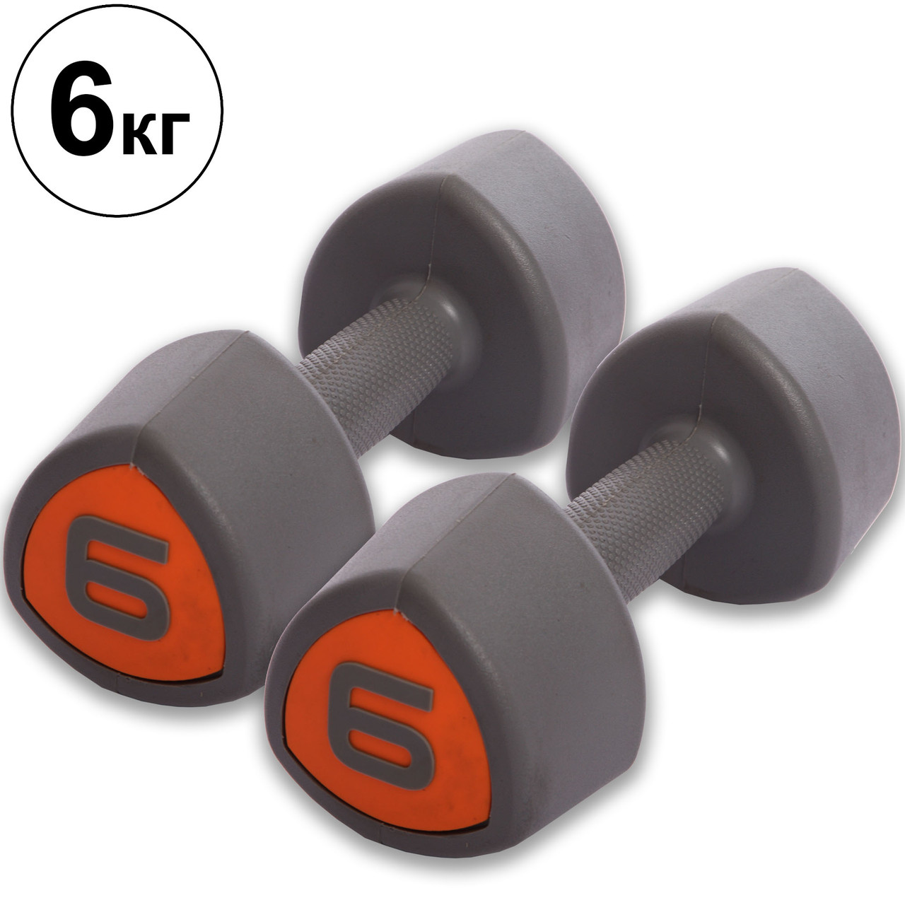 Гантелі нерозбірні професійні Record TPU 2 шт 6 кг TA-0930-6, фото 1